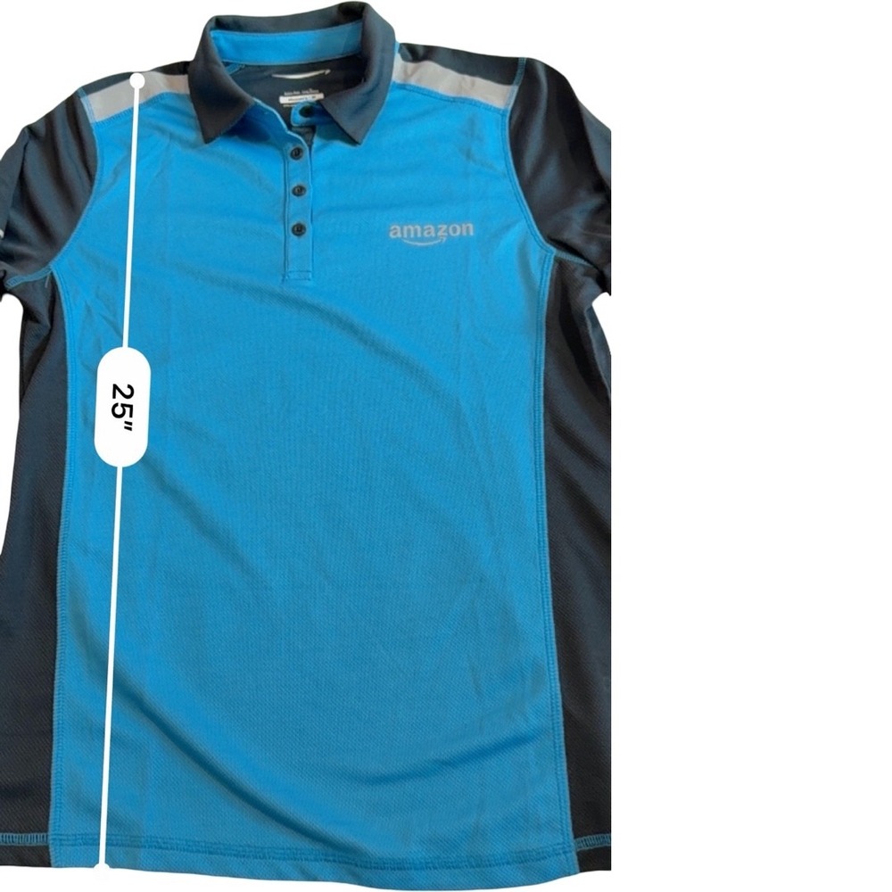 Amazon Luly Yang Active Polo Long Sleeve Blue Grey Womens Medium - Picture 3 of 5
